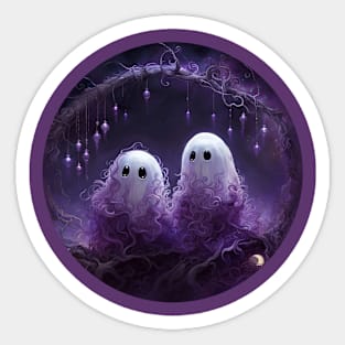 Purple Ghosts Sticker